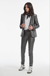 METAL LAMINATED LEATHER EFFECT BONSI JACKET
